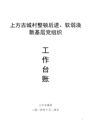 党总支整顿软弱涣散党组织工作台账
