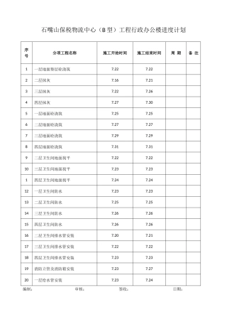 倒排进度计划