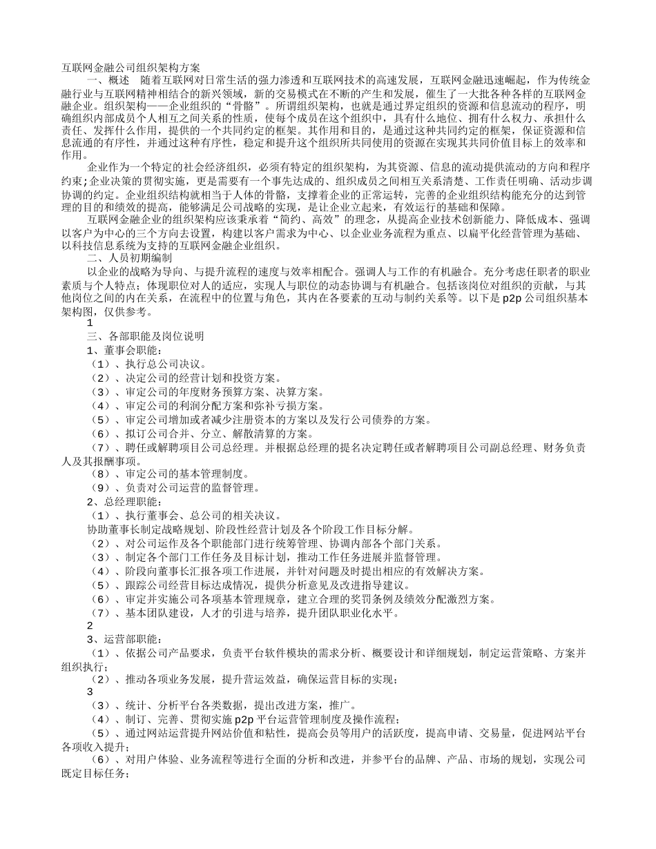 众筹公司组织架构及职责_第1页