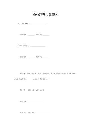 公司联营合同范本