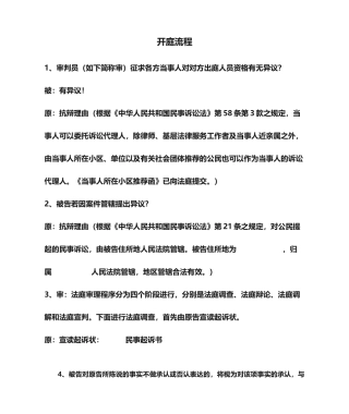 借款合同纠纷开庭流程