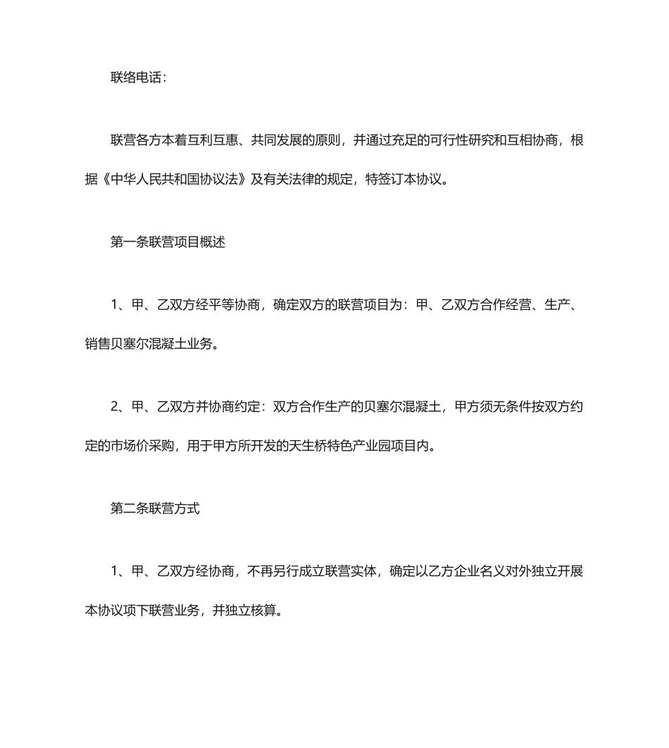 联营合作协议合同_第2页
