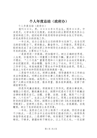 个人年度总结（政府办）