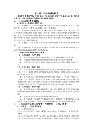 公共关系的重点知识