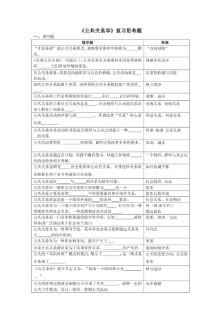 公共关系学复习思考题