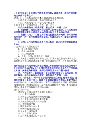 公共关系学-熊源伟-重点-精