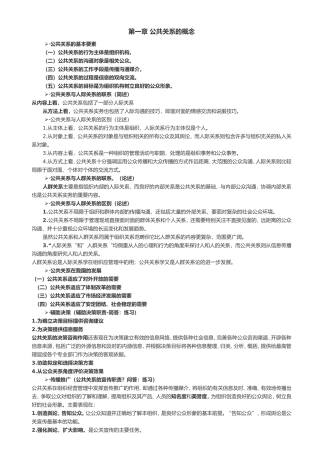 公共关系学章节知识点
