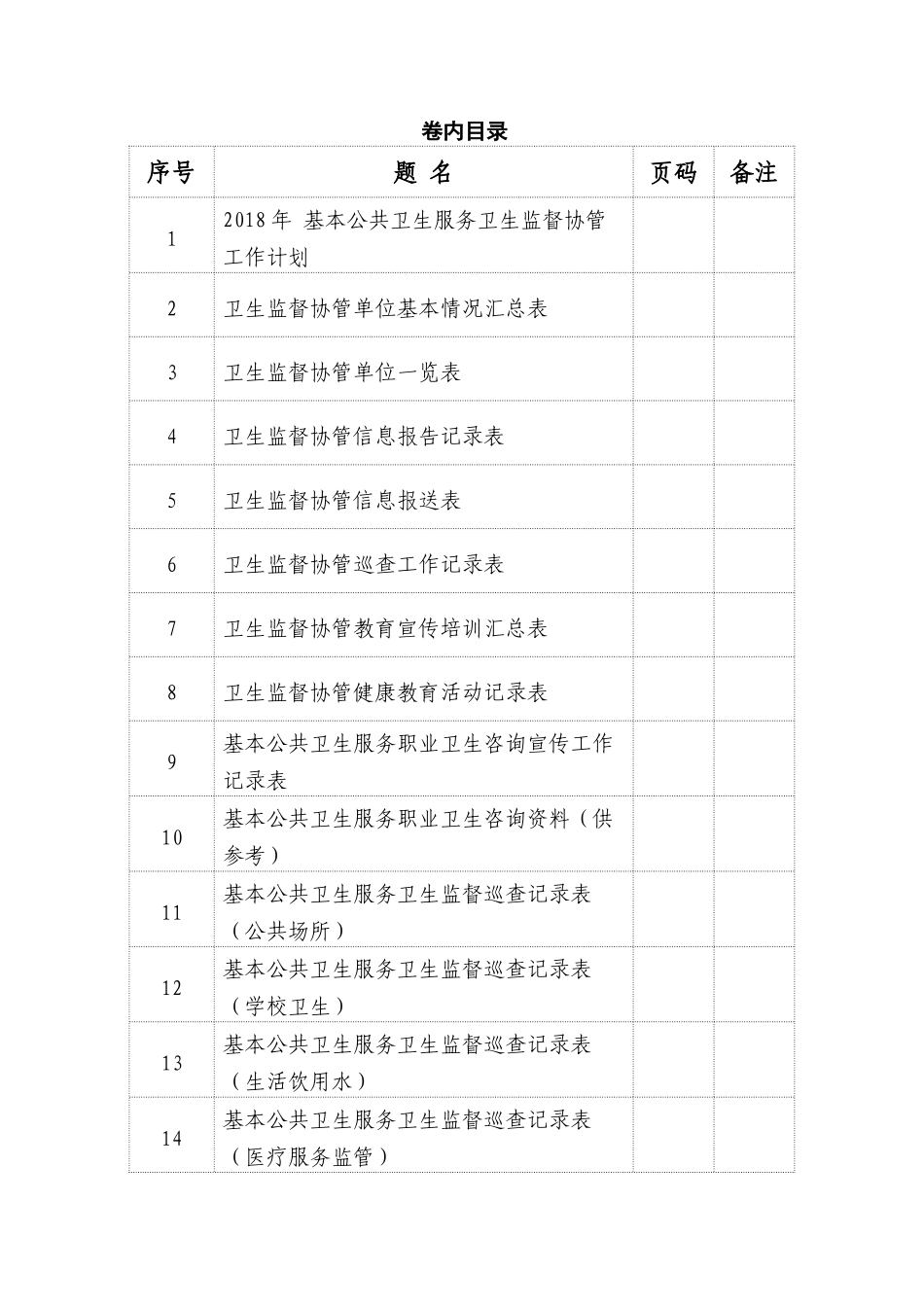 公共卫生服务卫生监督协管台账资料-全套完整版_第3页