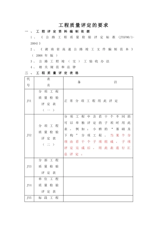 公路工程质量评定标准说明