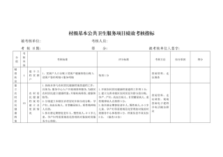 公共卫生绩效考核方案细则