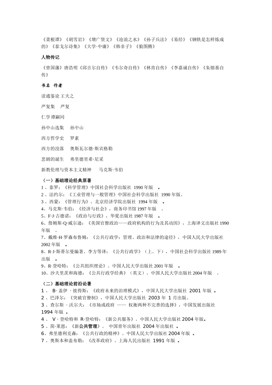 公共管理必读书目_第2页