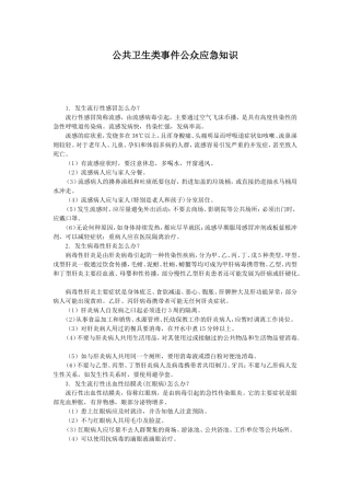 公共卫生类事件公众应急知识