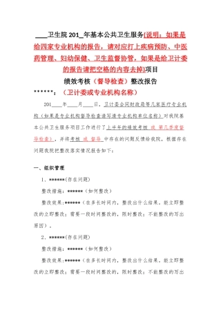 公共卫生整改报告模板