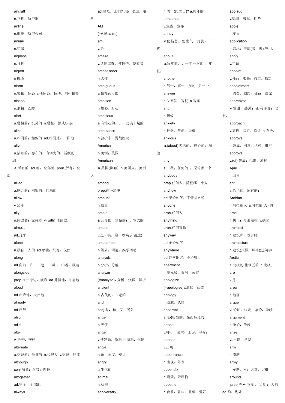公共英语三级单词汇总_第2页