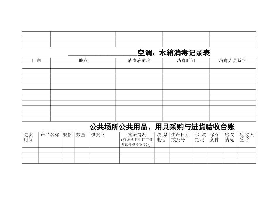 公共用品用具消毒记录表_第2页