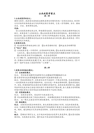公共政策学重点整理