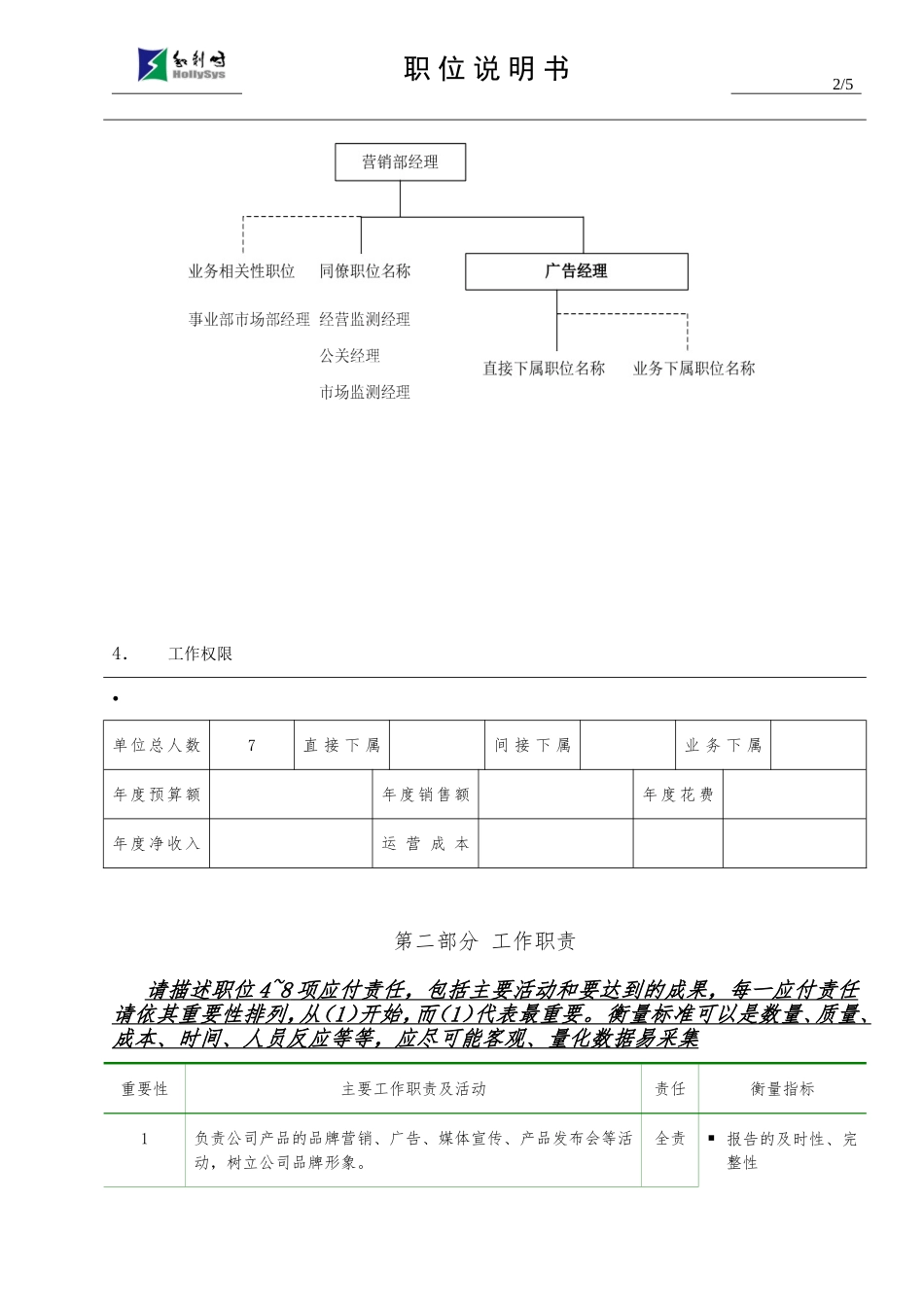 公关经理职位说明书_第2页