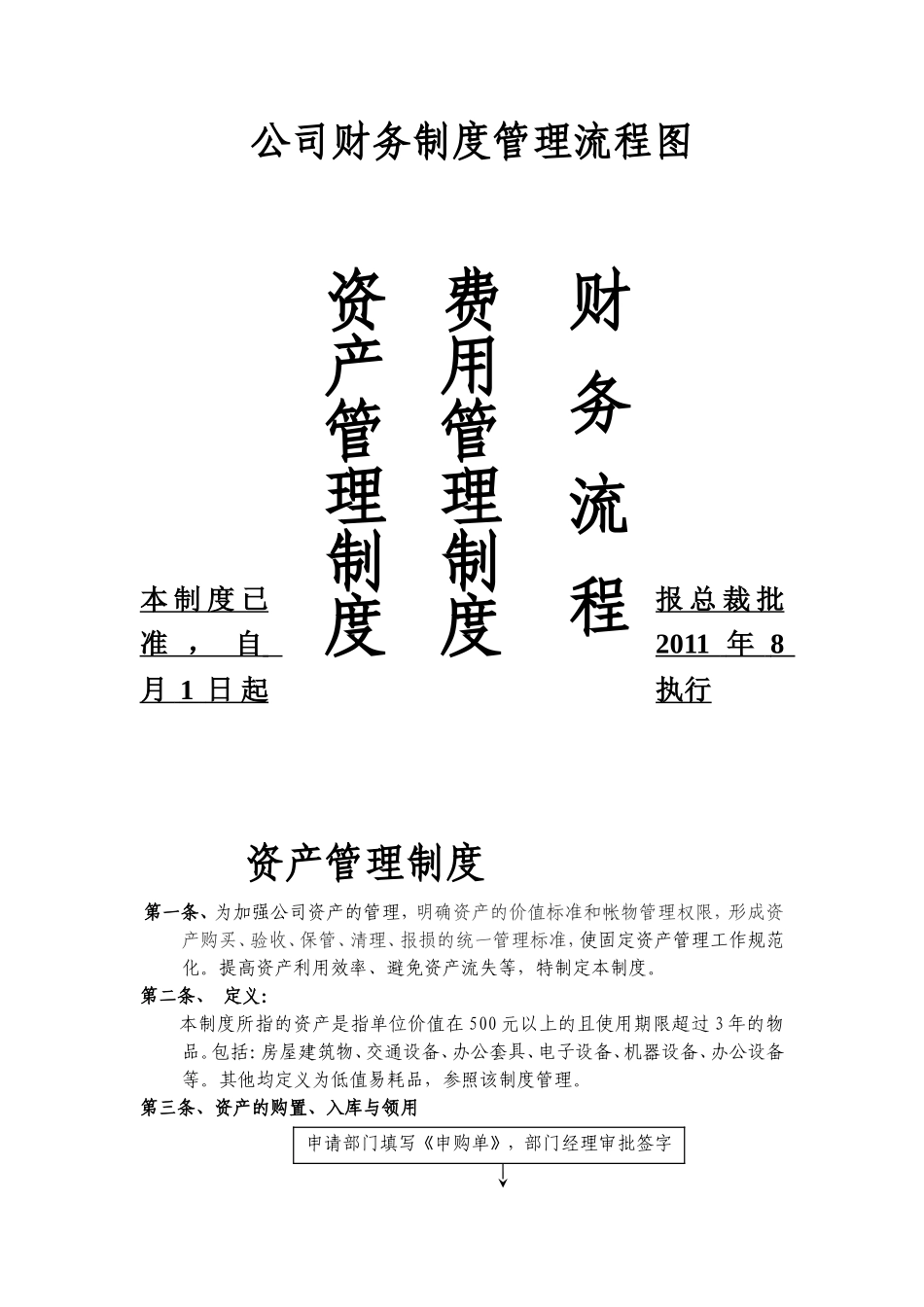 公司财务制度管理流程图_第1页