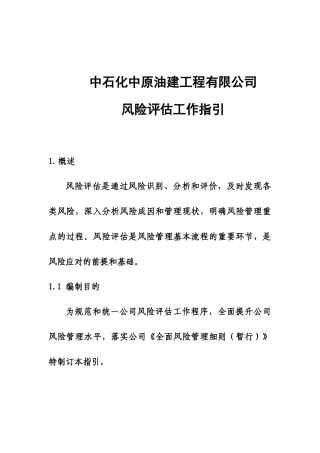 公司风险评估工作指引