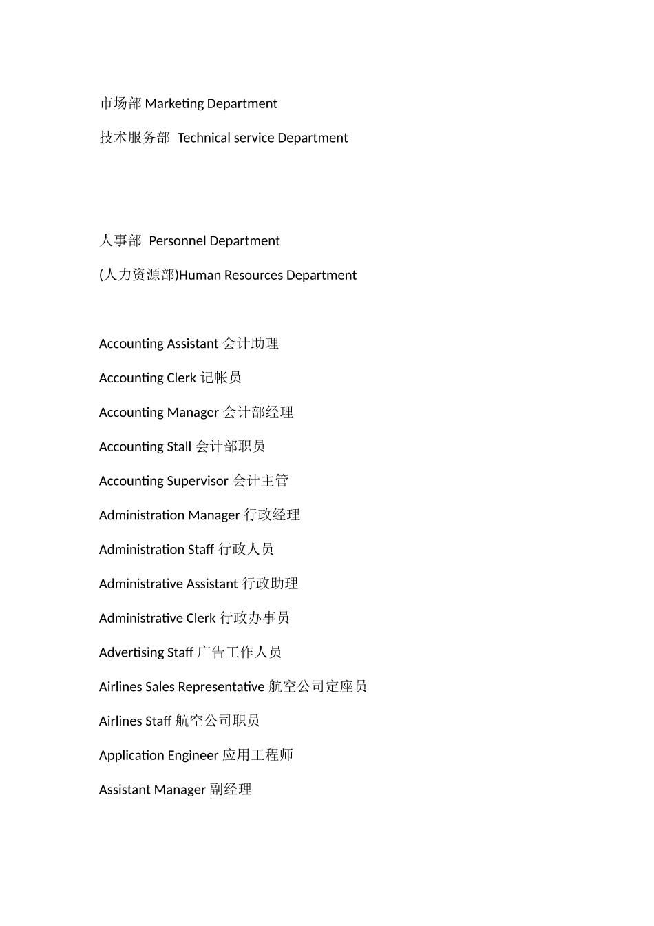 公司各个部门英文翻译_第3页
