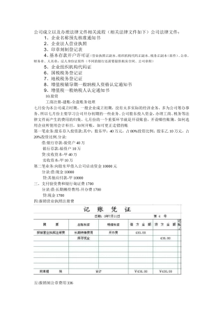 公司成立以及办理法律文件相关流程