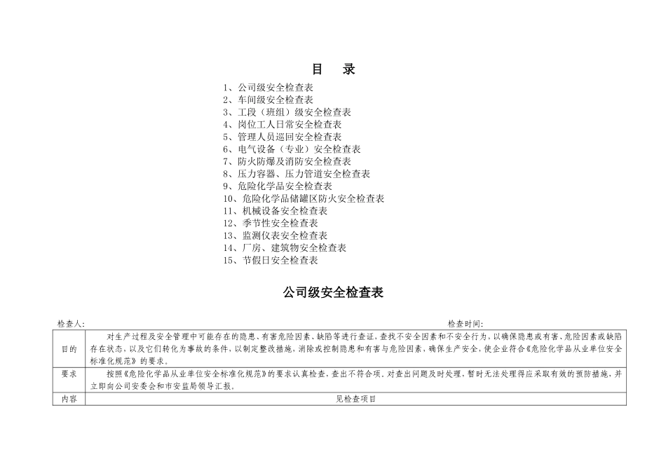 公司安全检查表(综合、车间、专业、班组等)(同名5458)_第2页