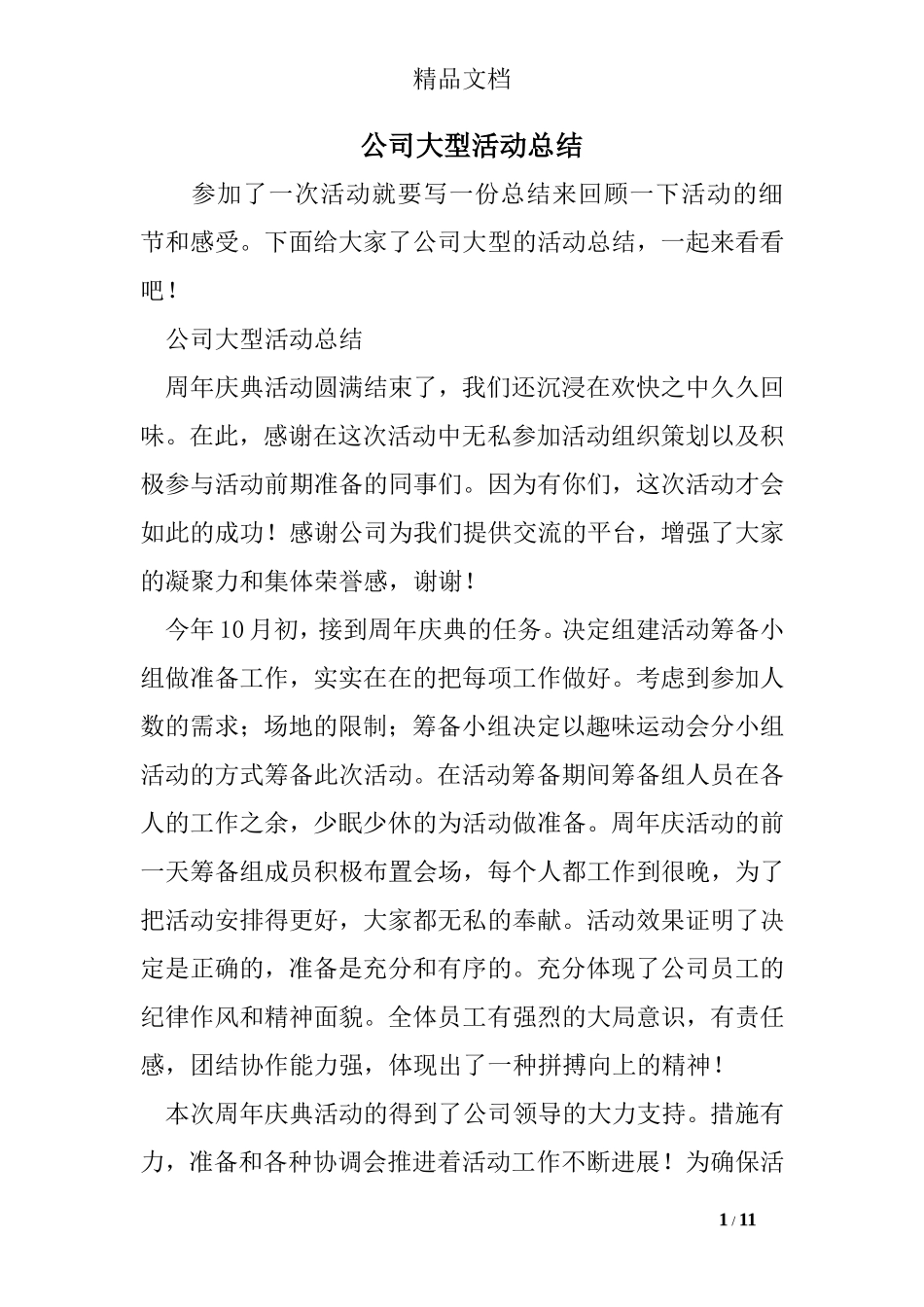 公司大型活动总结_第1页
