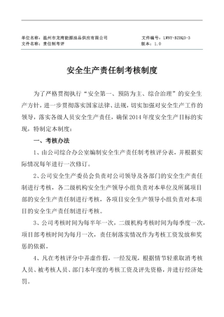 公司安全生产责任制考核制度(同名6084)