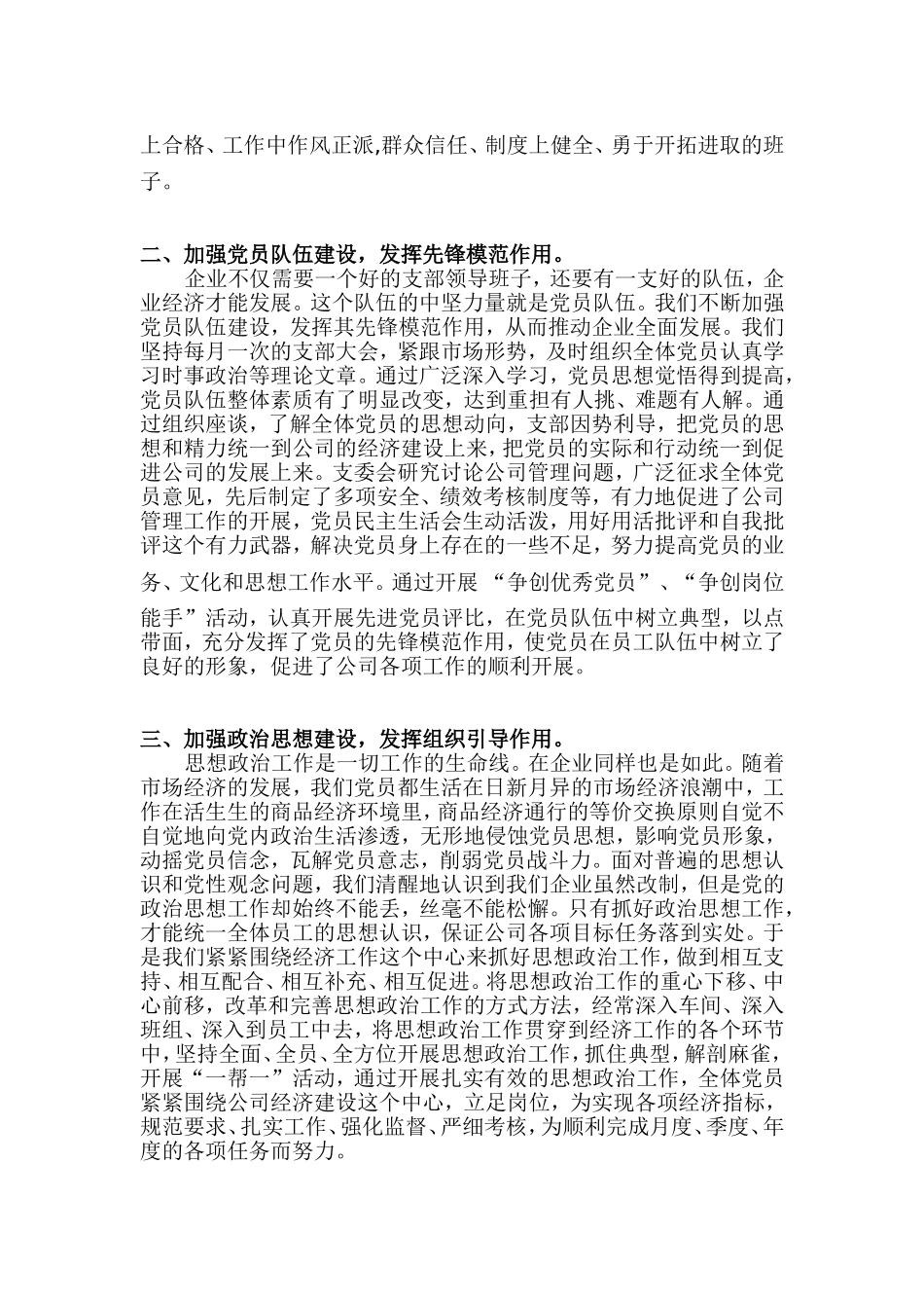 公司党支部08-09党建工作总结汇报_第2页