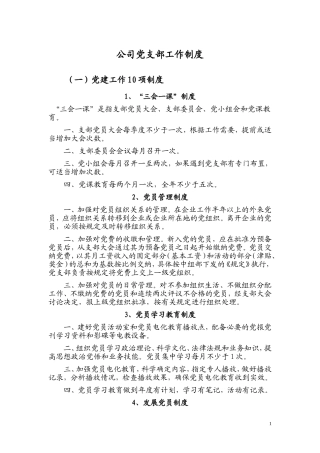 公司党支部工作制度