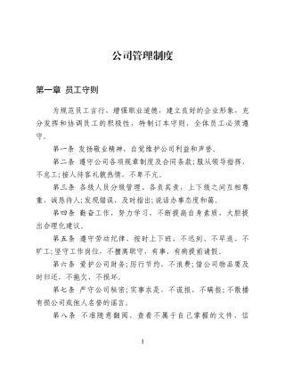 公司管理制度(初稿)