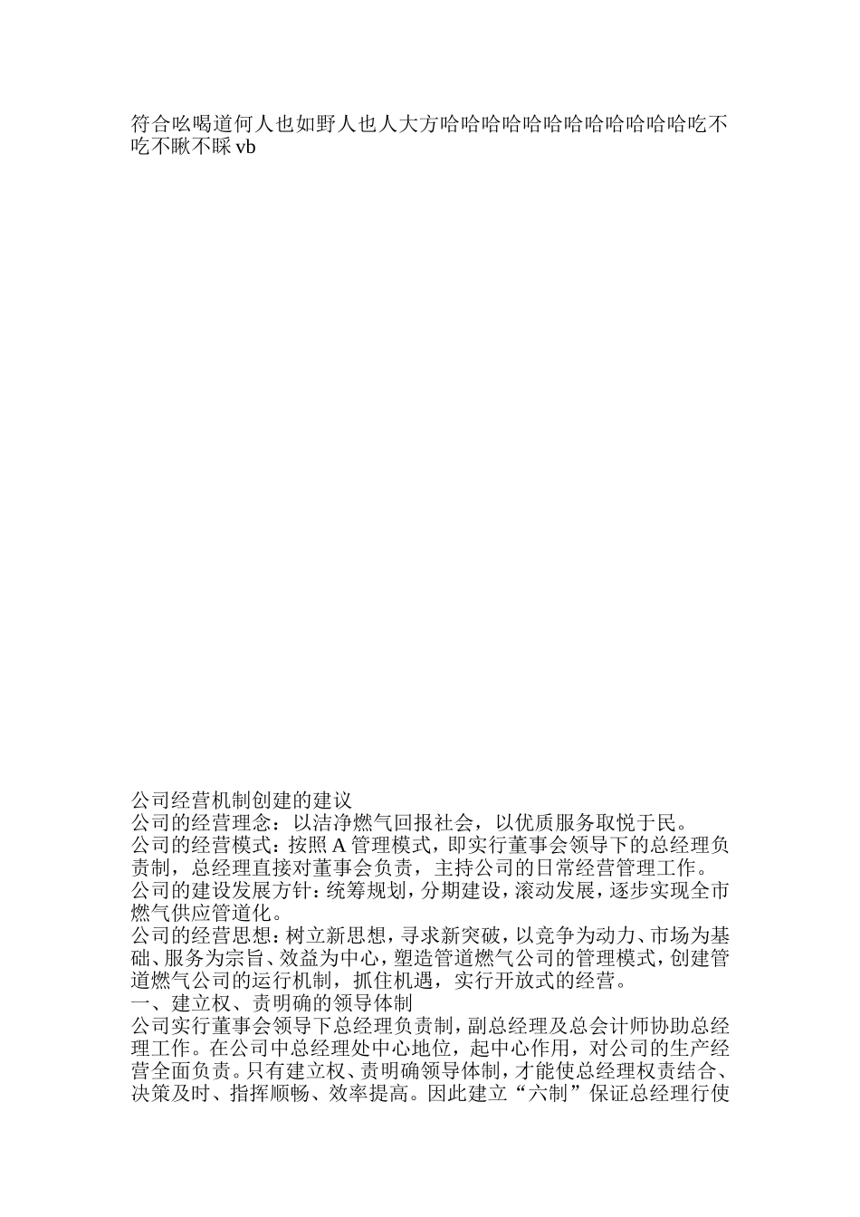 公司经营机制-规则方案_第1页