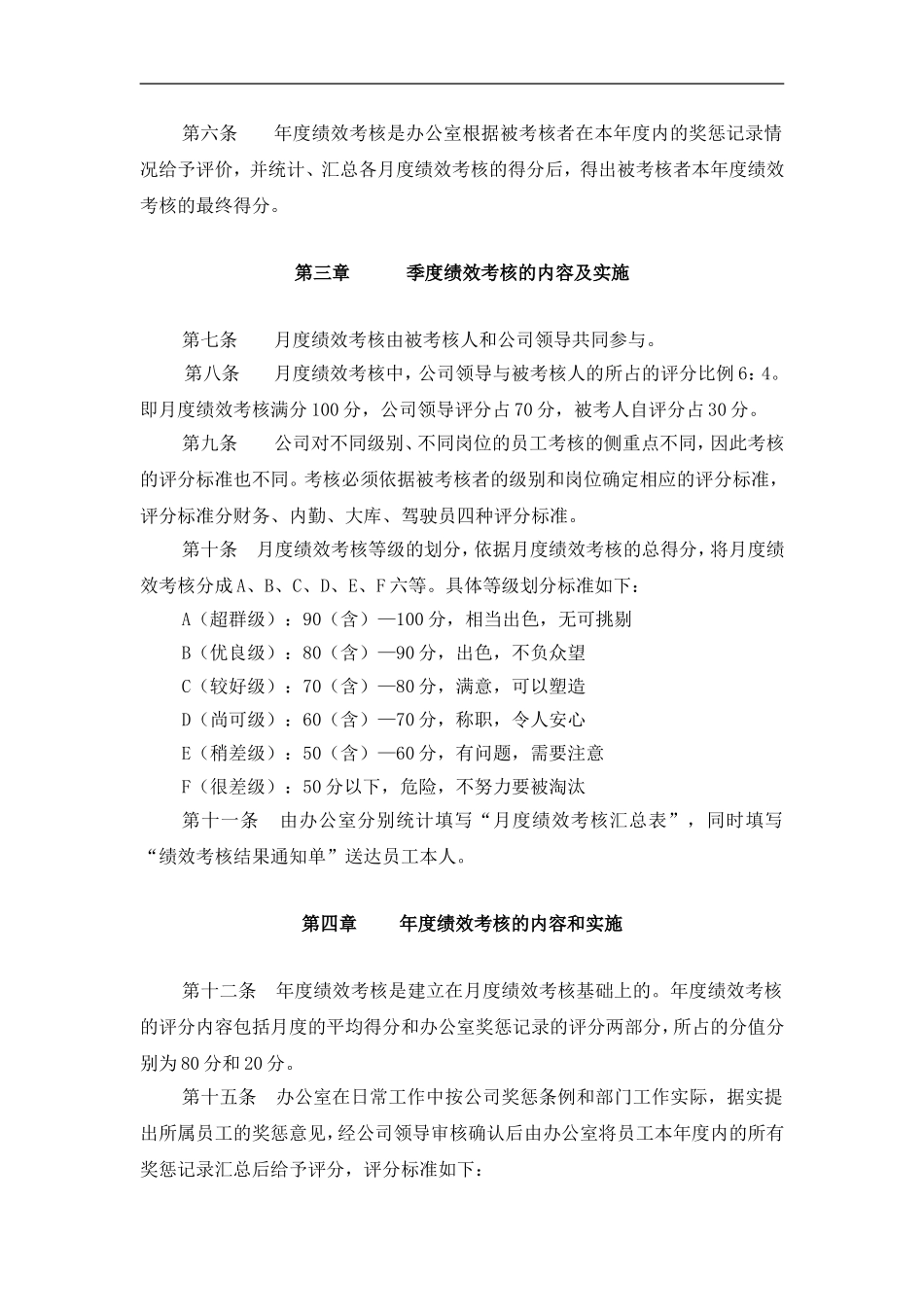 公司办公员工绩效考核办法_第2页