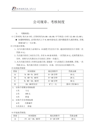 公司规章、考核制度