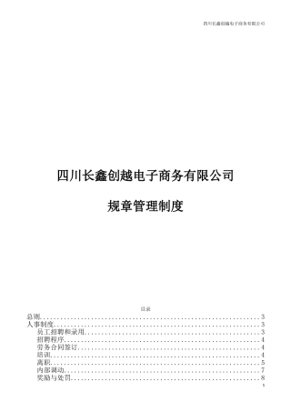 公司规章管理制度