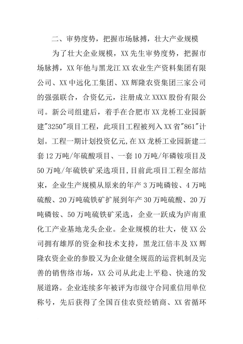 公司董事长先进个人事迹材料_第2页