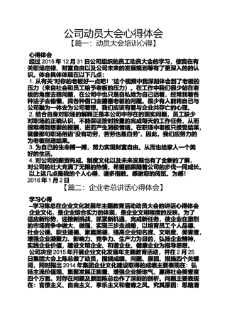 公司动员大会心得体会