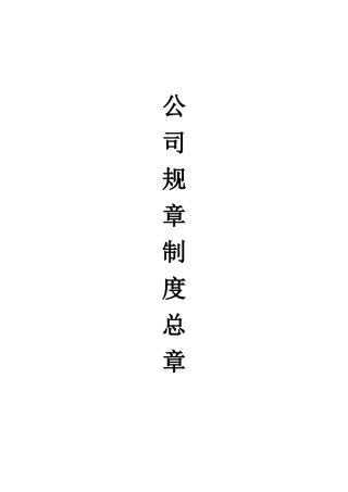 公司规章制度总章