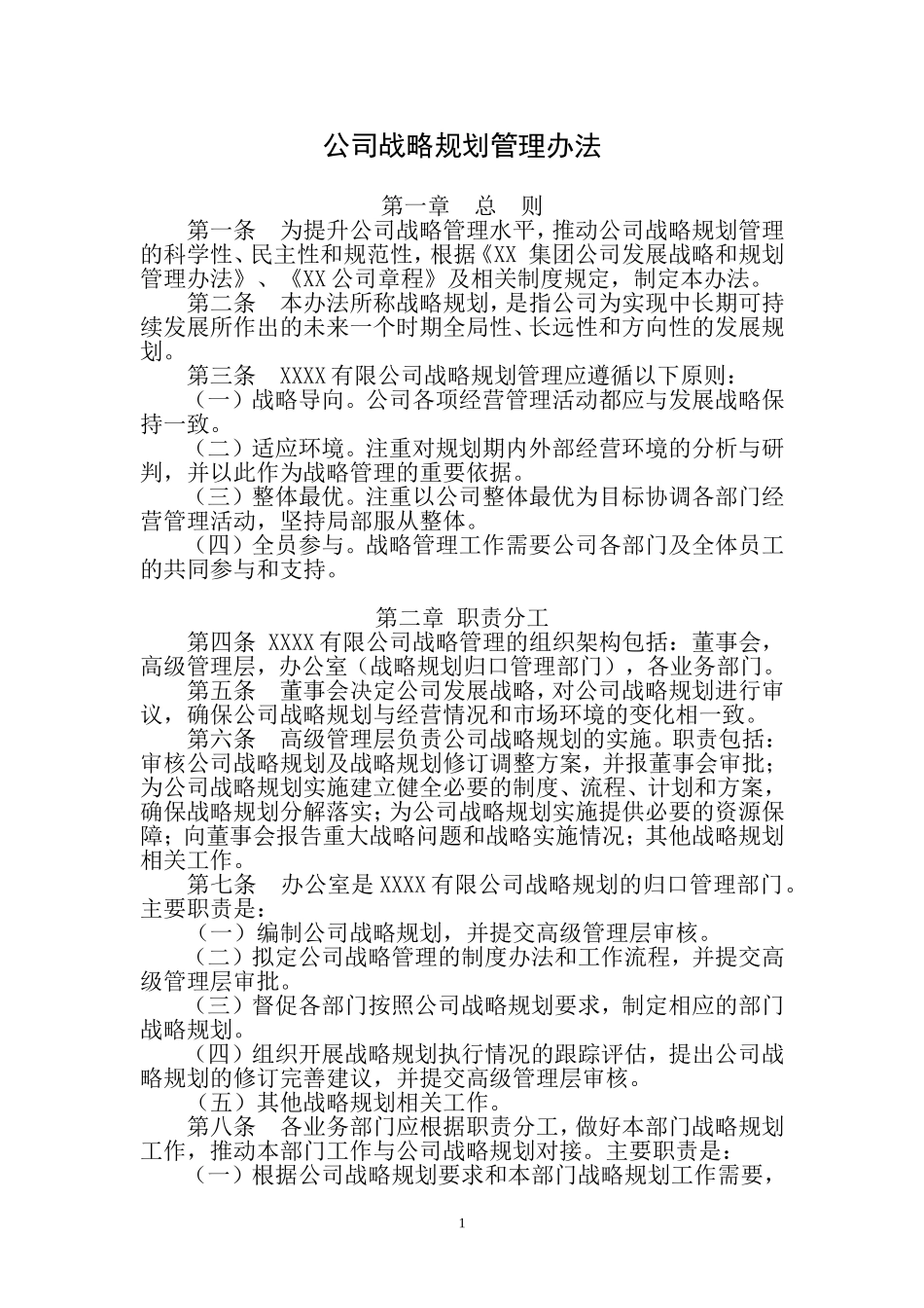 公司发展战略规划管理办法_第1页