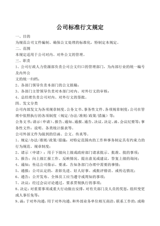 公司标准行文规定