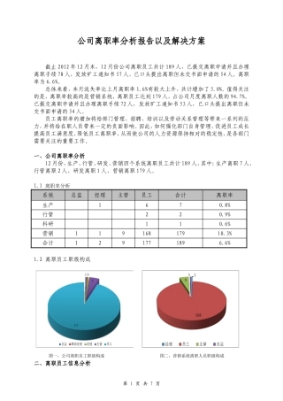 公司离职率分析报告以及解决方案(公开)