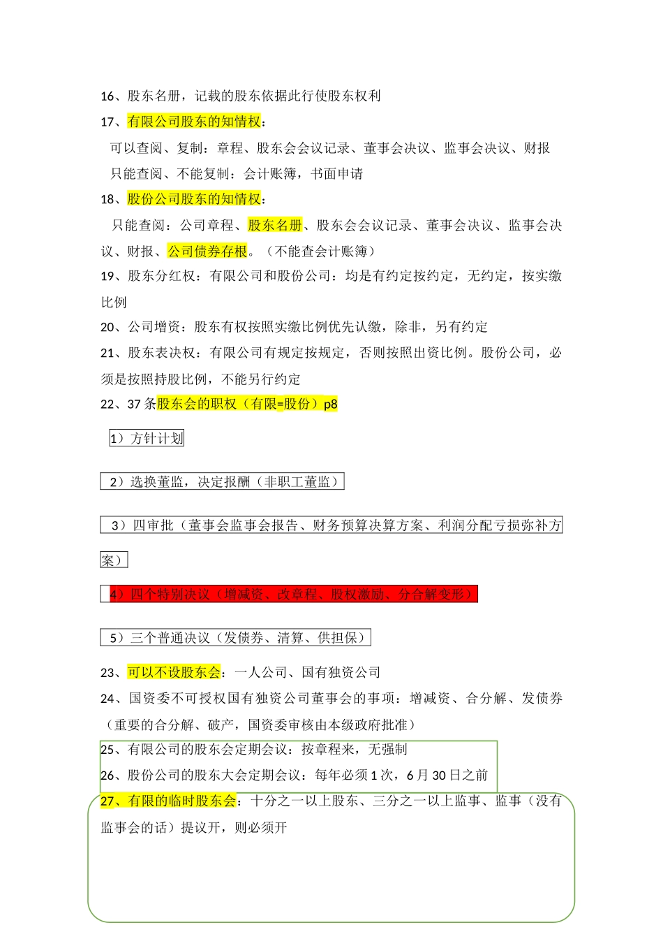 公司法考点整理_第2页