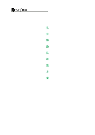 公司礼仪特勤队建设方案