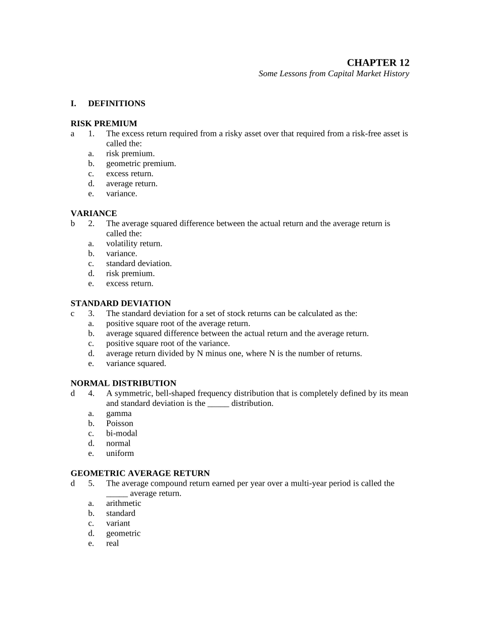 公司理财-习题库-Chap012_第1页