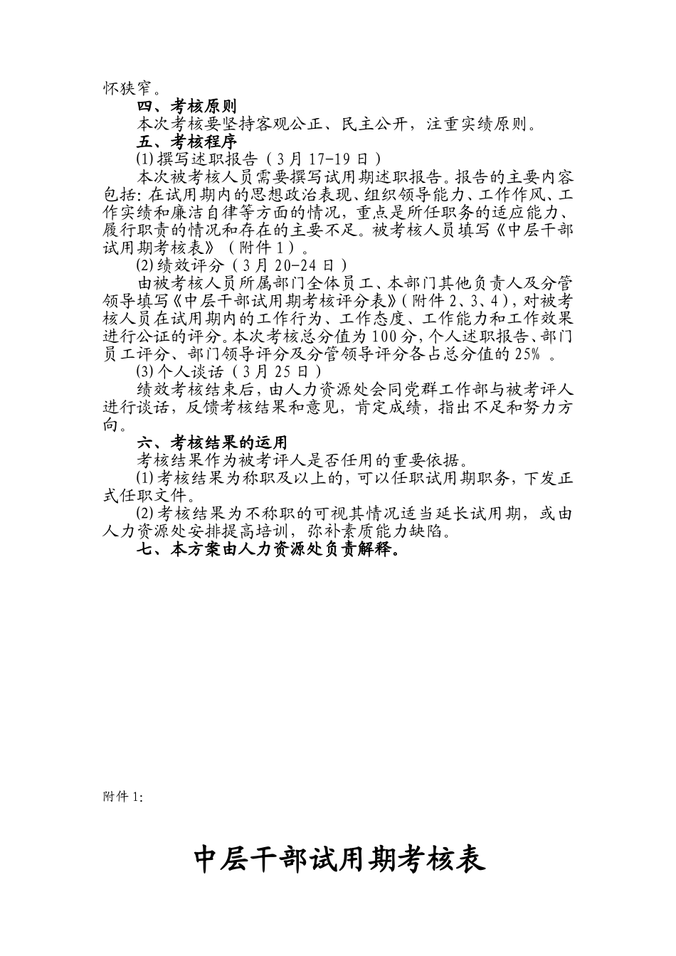 公司中层干部副职试用期考核实施方案_第2页