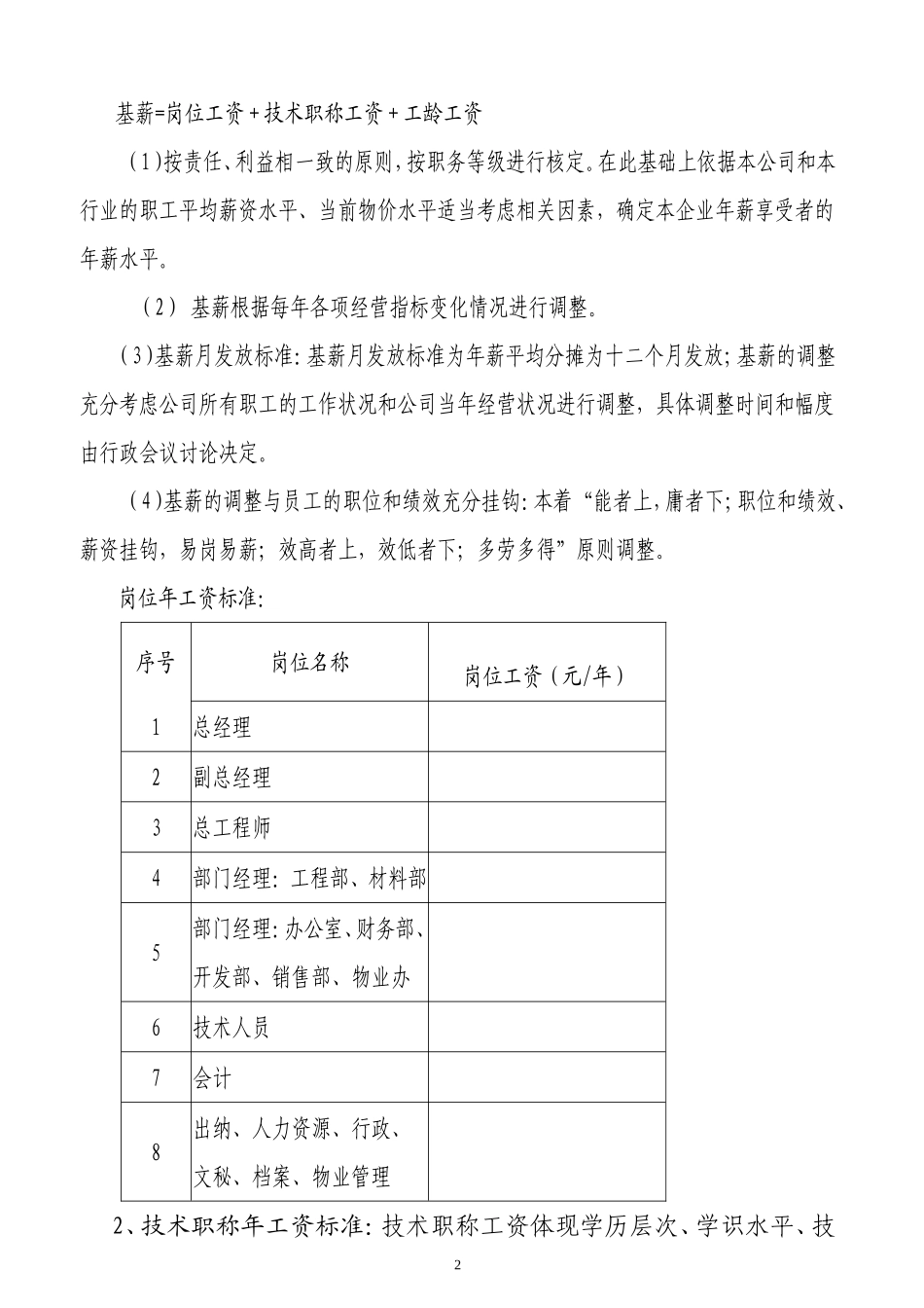 公司员工工资定级管理制度_第2页