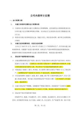 公司内部审计反馈