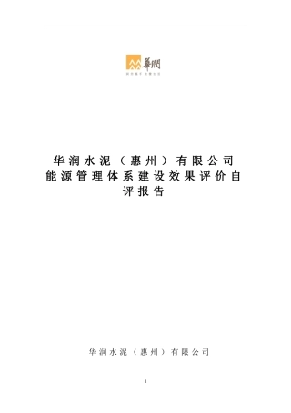 公司能源管理体系建设效果评价自评报告