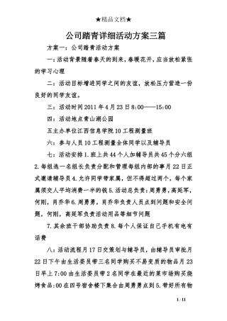 公司踏青详细活动方案三篇