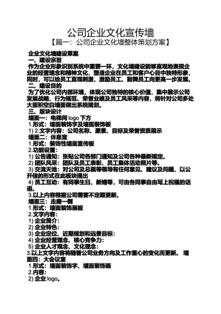 公司企业文化宣传墙